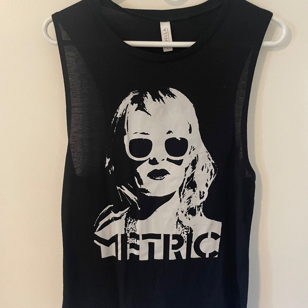 Black METRIC Band Tank- Bella Canvas (super soft!) size L